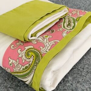 Echo top flat full size sheet and standard pillowcase. Gramercy Paisley